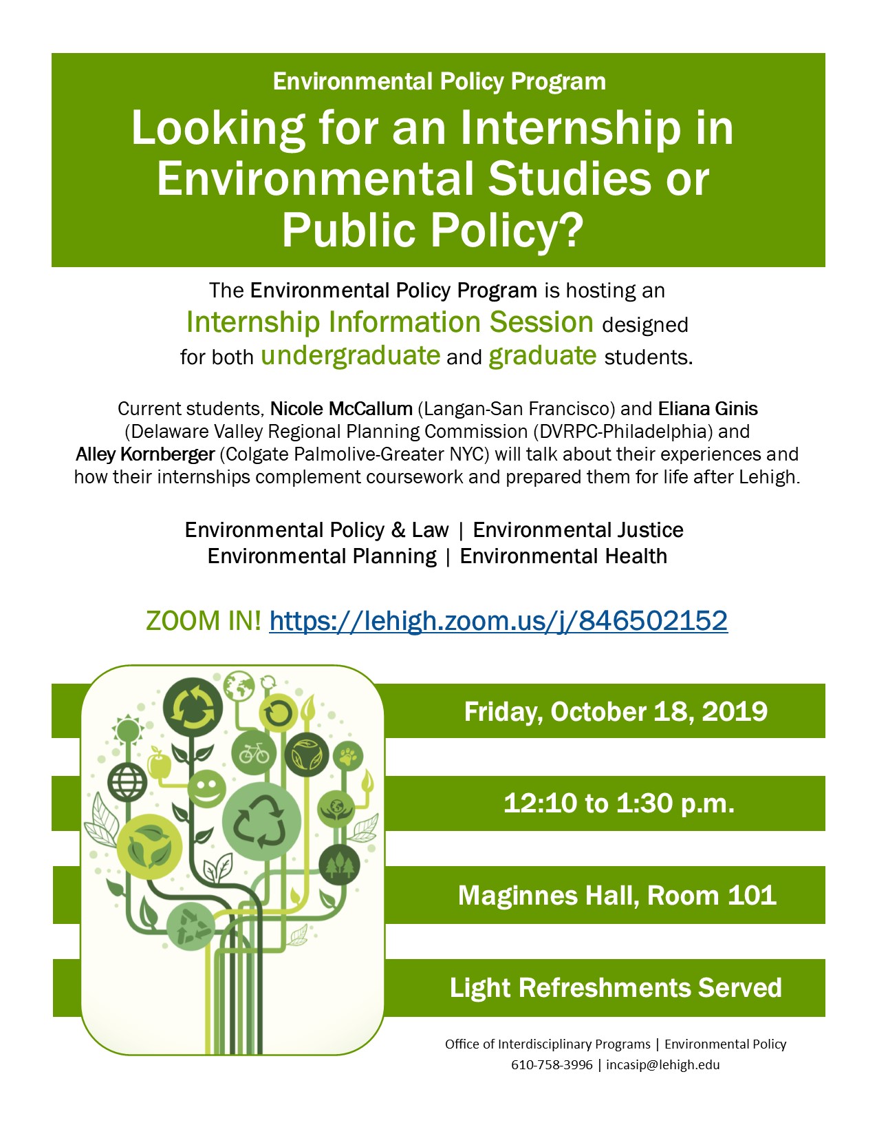 Looking for an Internship in Environmental Studies or Public Policy